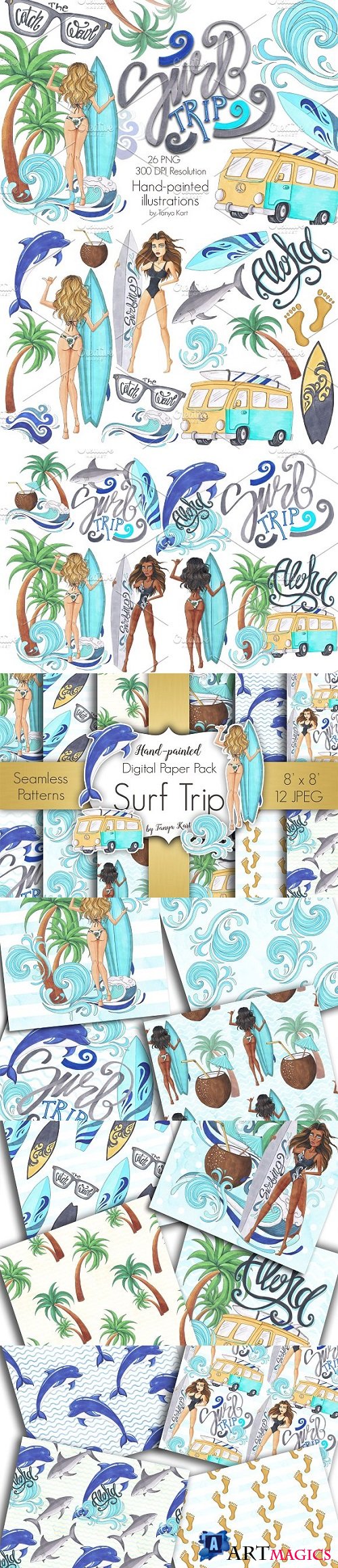 Surf Trip Hand painted Collection 1472698