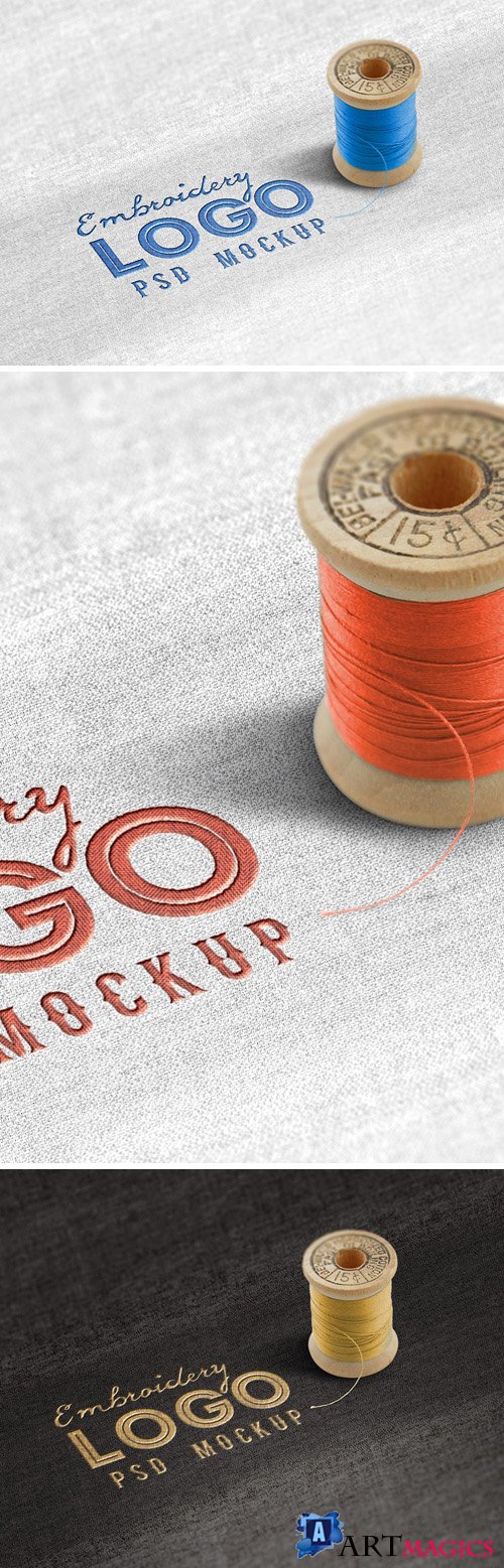 Fabric Embroidered Logo Mockup