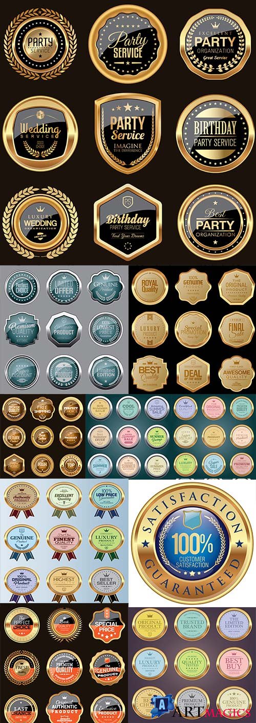 Premium and luxury quality golden badges and labels 16