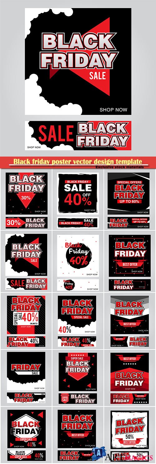 Black friday poster vector design template