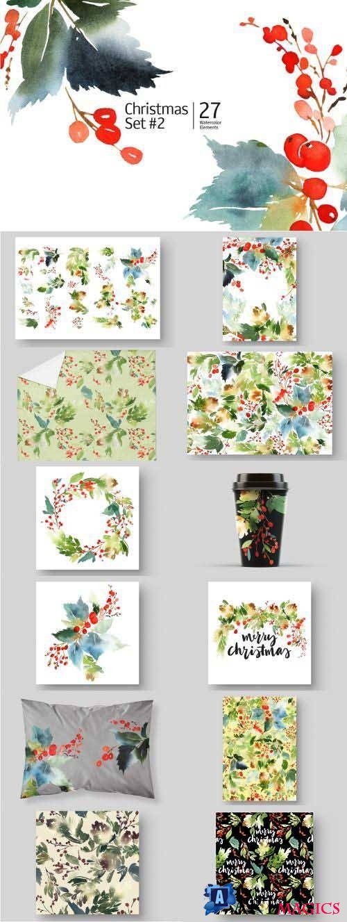 Christmas Set with Floral Elements 1865236