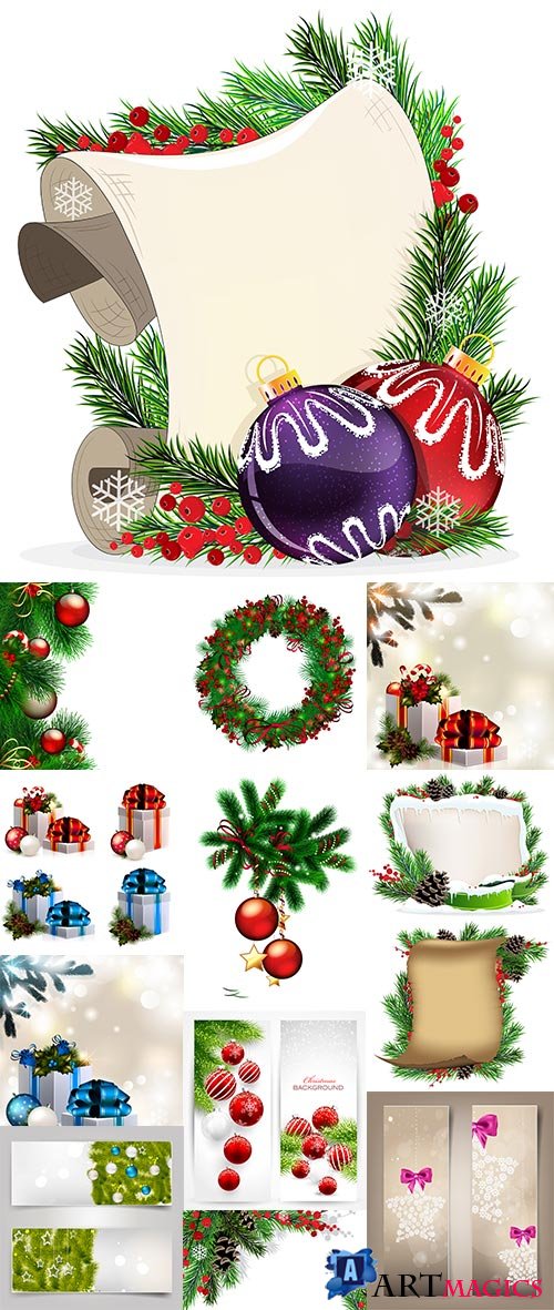 Christmas gifts and decorations 25 eps