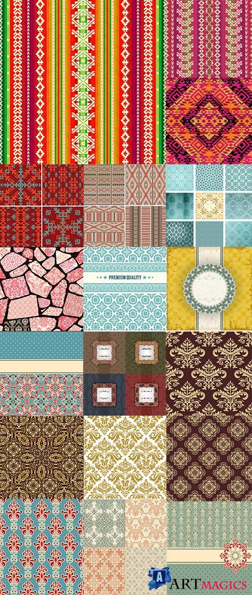 Vector textures, backgrounds and patterns
