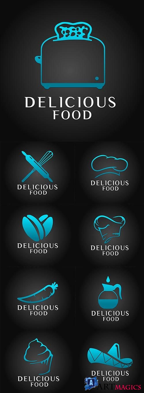 Abstract food logos creative design collection 24