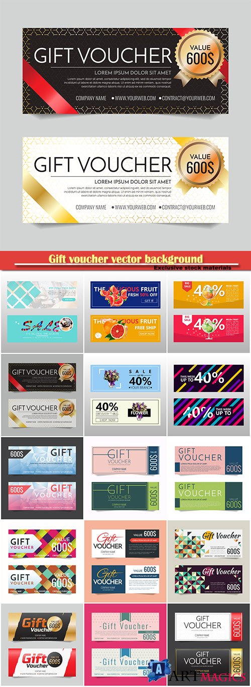 Gift voucher vector background # 6