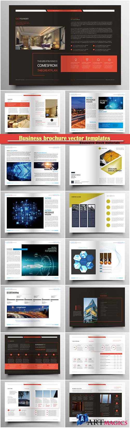 Business brochure vector templates, magazine cover, business mockup, education, presentation, report # 68
