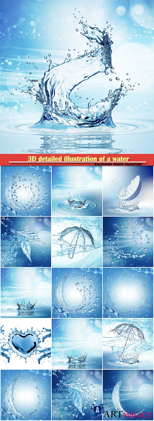 3D detailed illustration of a water