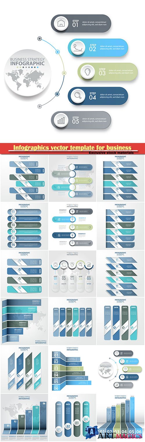 Infographics vector template for business presentations or information banner # 17