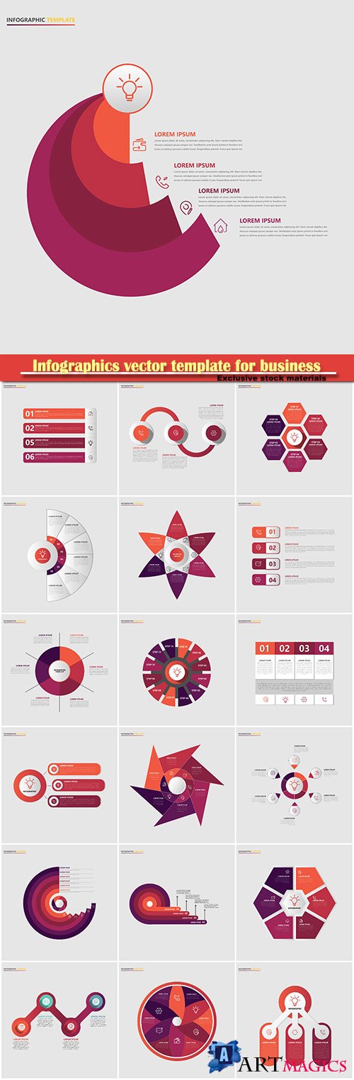 Infographics vector template for business presentations or information banner # 16
