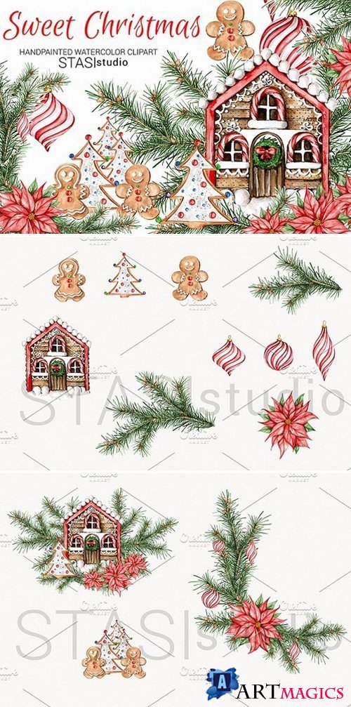 Watercolor Christmas Clipart 1626304