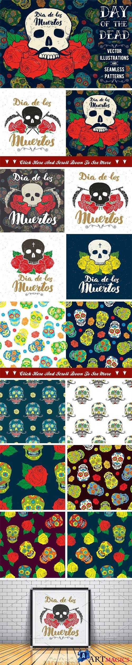 Day of the Dead, Cards and Patterns 1939019