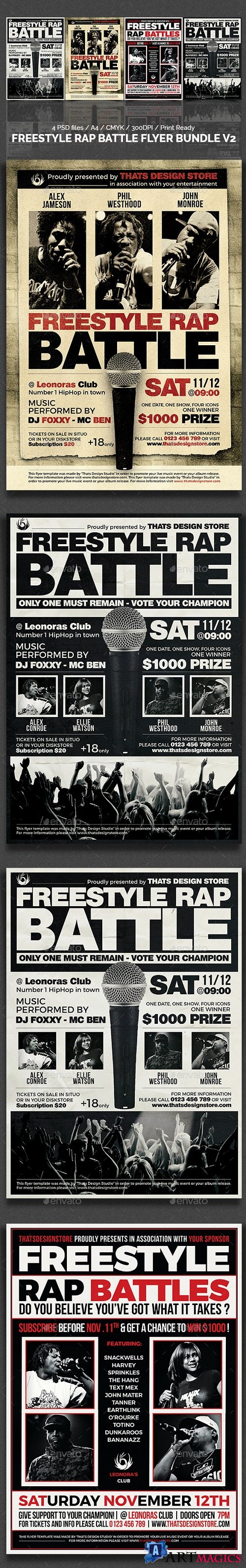 Freestyle Rap Battle Flyer Bundle V2 18216160