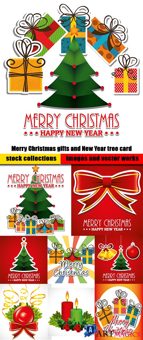 Meppy Christmas gifts and New Year tree card
