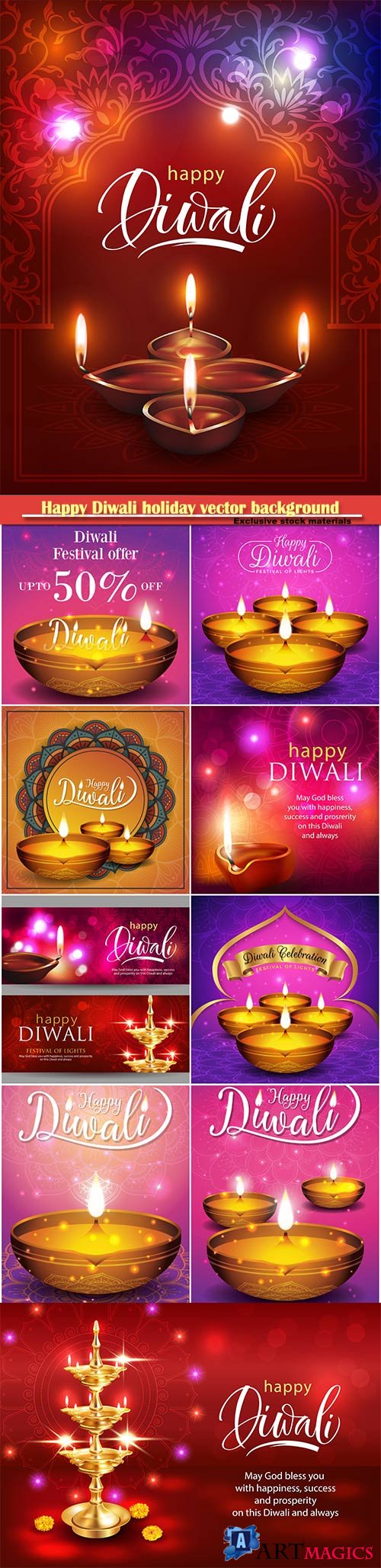 Happy Diwali holiday beautiful vector background
