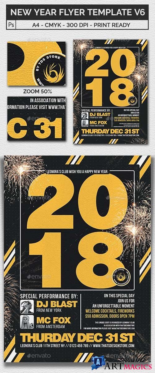 New Year Flyer Template V6 20898759