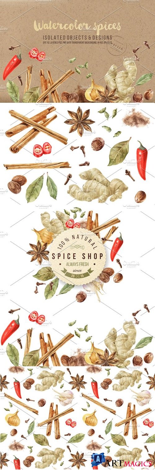 Watercolor Spices - 1987368