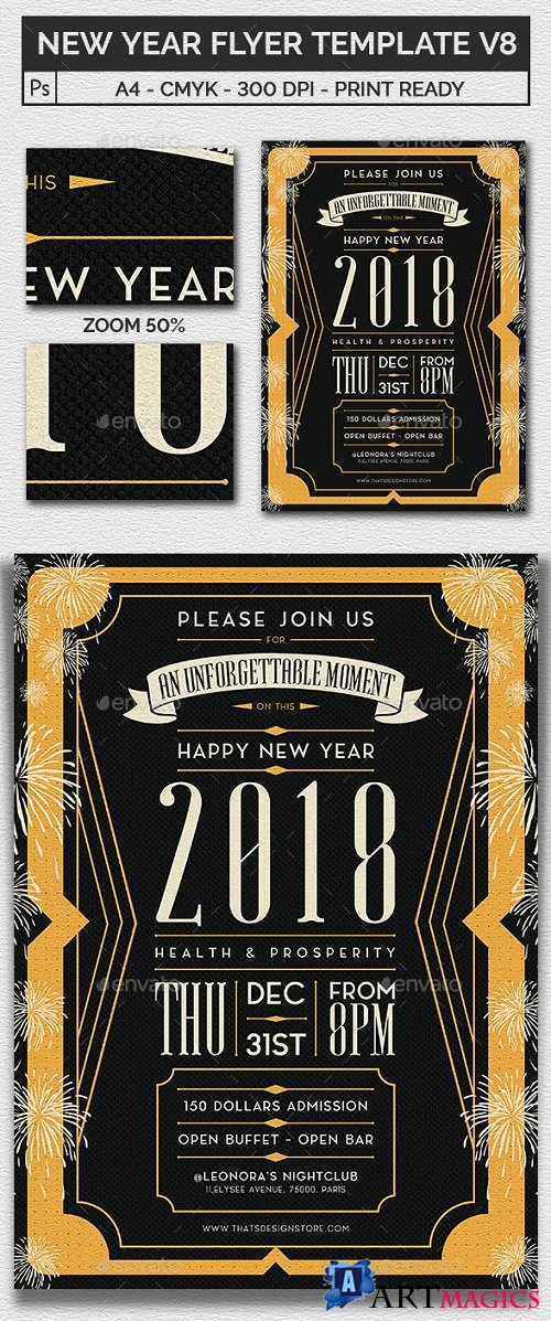 New Year Flyer Template V8 20921350