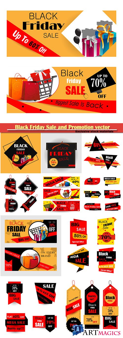 Black Friday Sale and Promotion vector banner