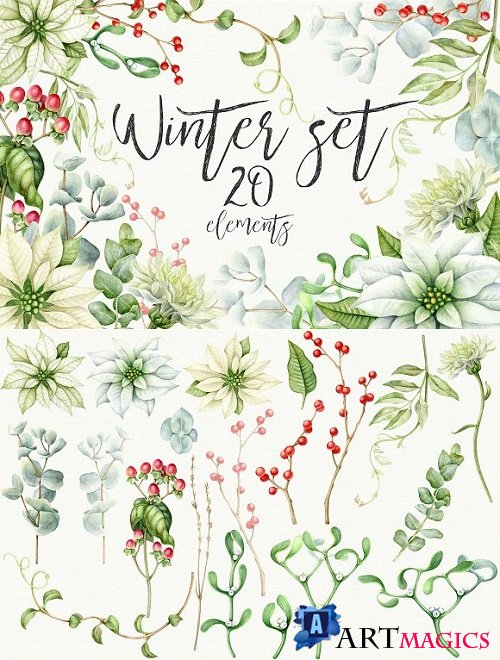 Winter floral set 1975055