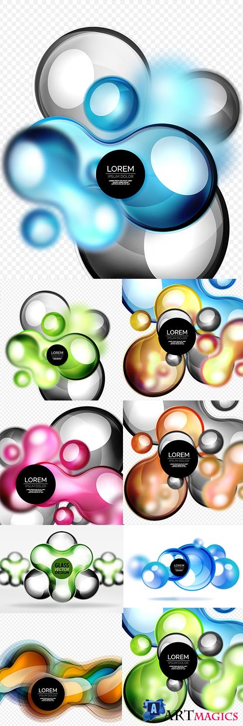 Abstract 3d decoration glass design bubble background