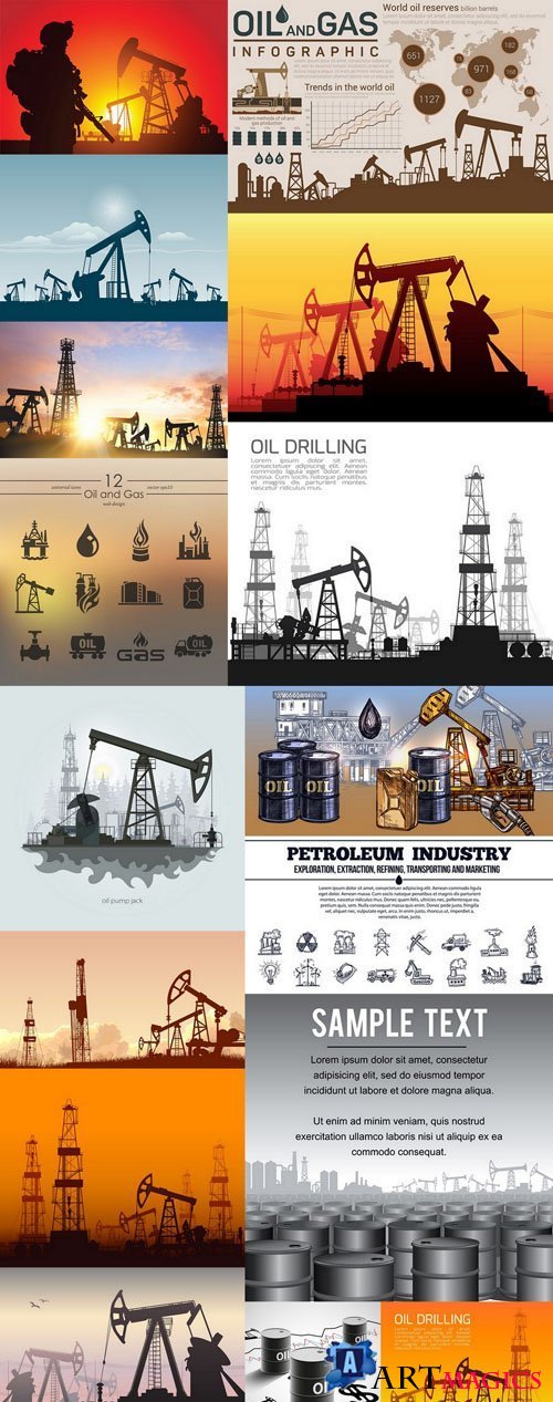 Oil Pump Petroleum Industry - 15 Vector