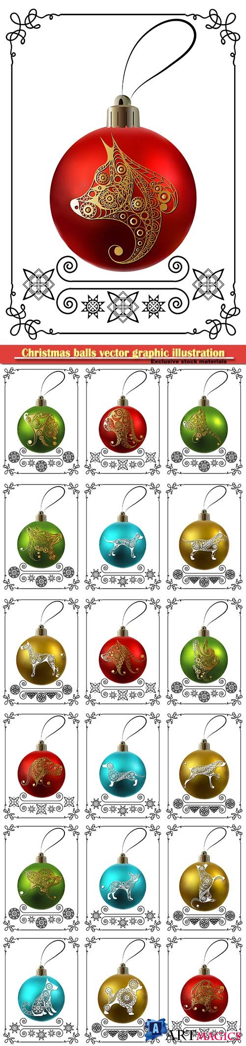 Christmas balls vector graphic illustration