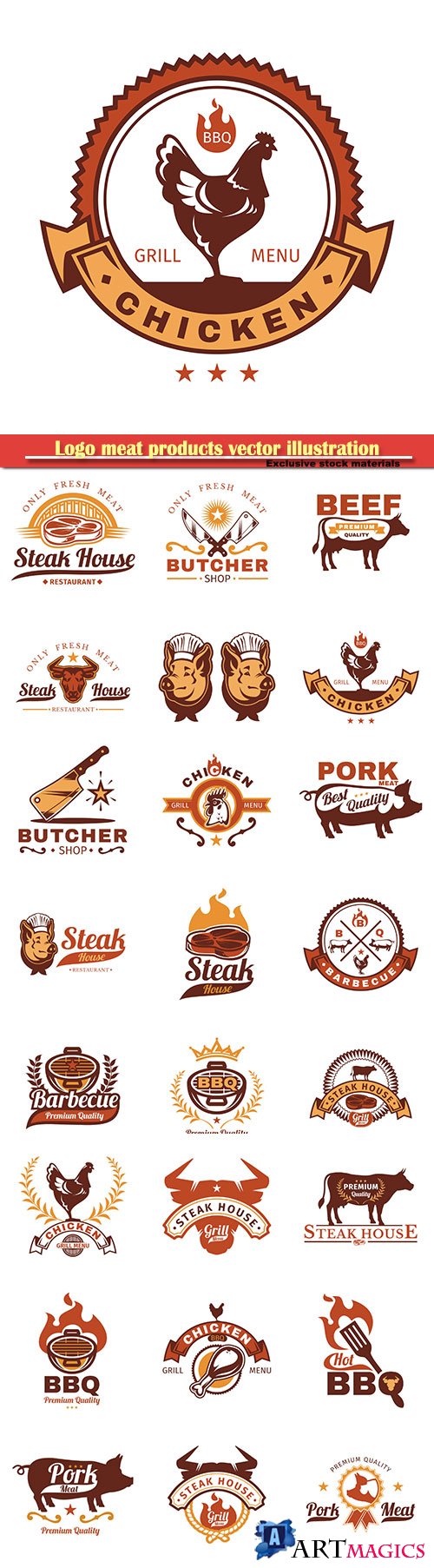 Logo meat products vector illustration template # 78