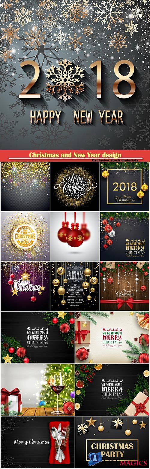 Christmas and New Year design vector illustration