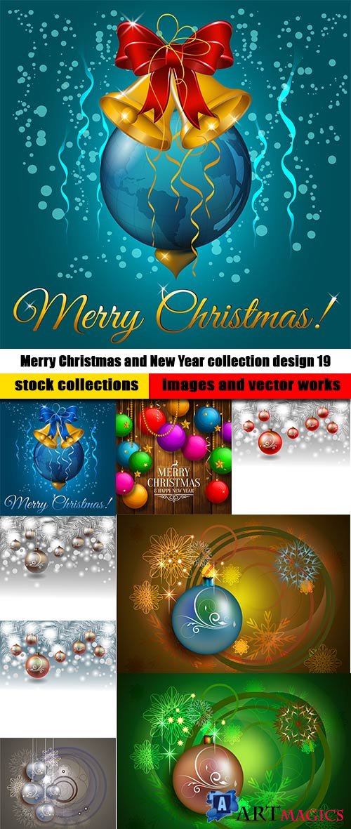 Merry Christmas and New Year collection design 19