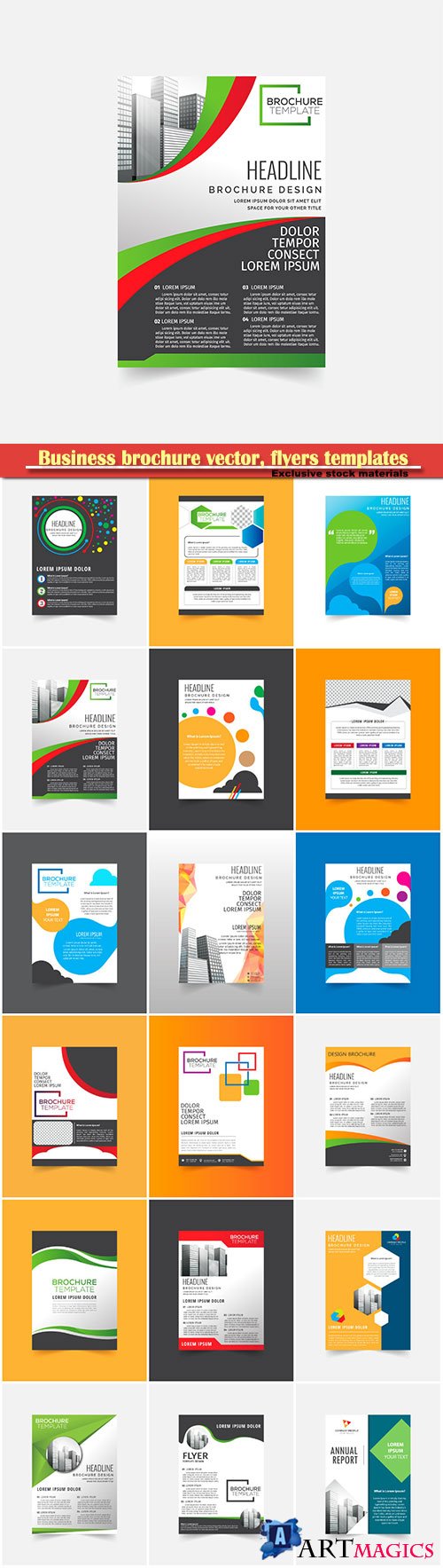 Business brochure vector, flyers templates, report cover design # 90