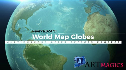 World Map Globes - Project for After Effects (Videohive)