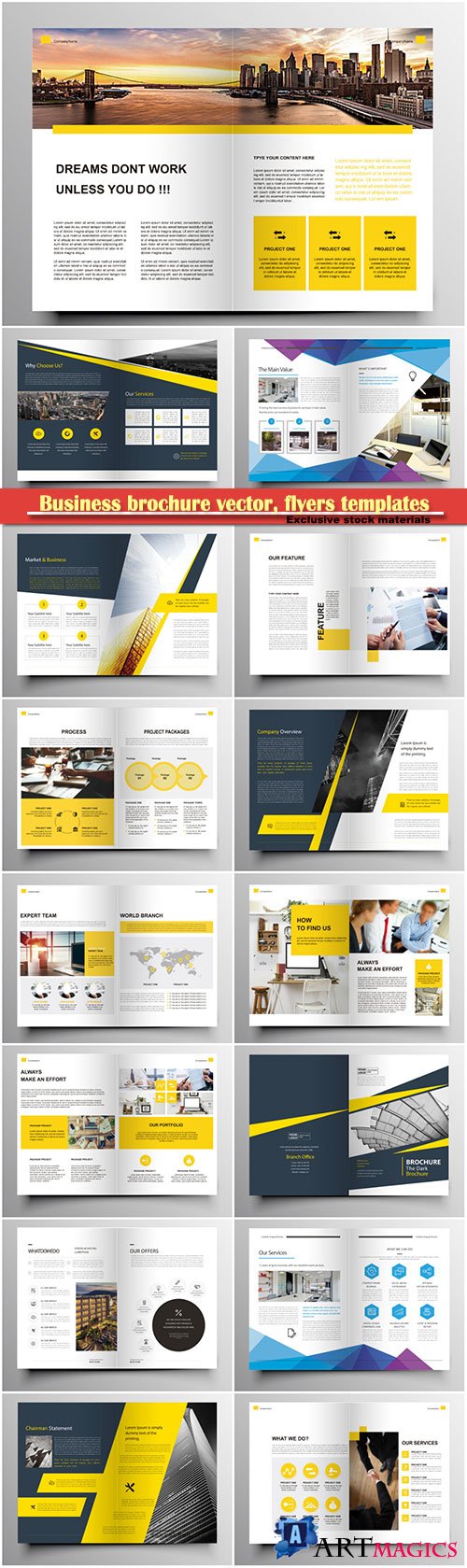 Business brochure vector, flyers templates, report cover design # 96