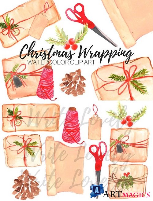 Christmas Wrapping Paper Clip Art 2043184