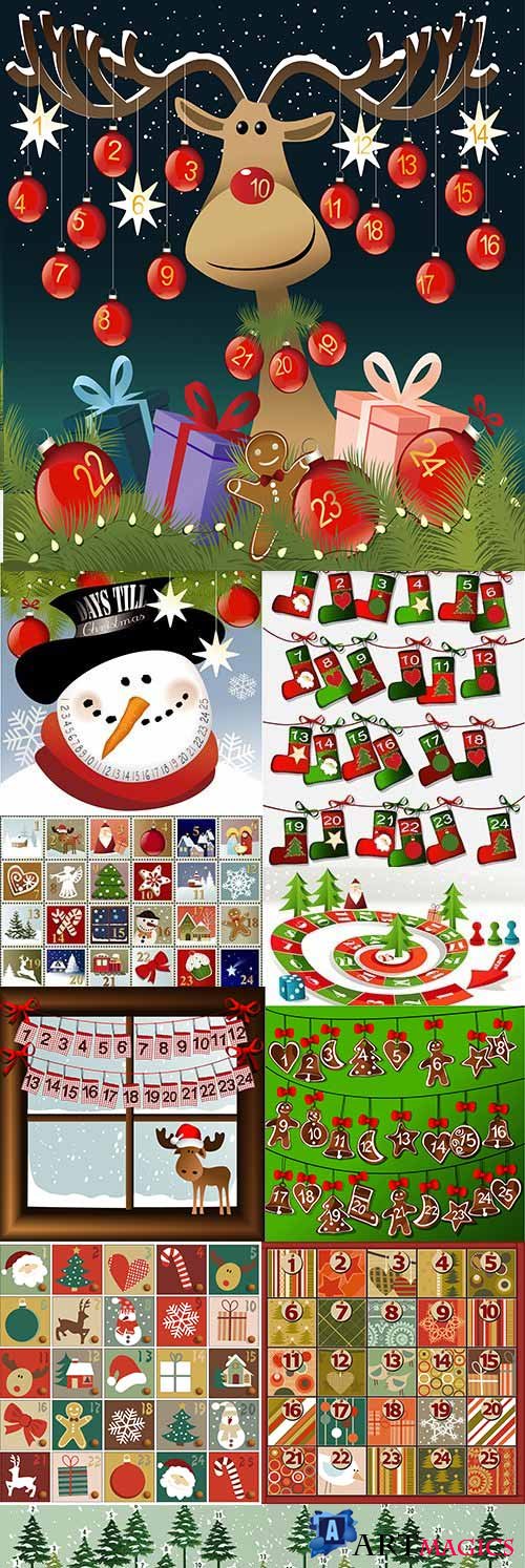 Merry Christmas funny calendar decorative elements