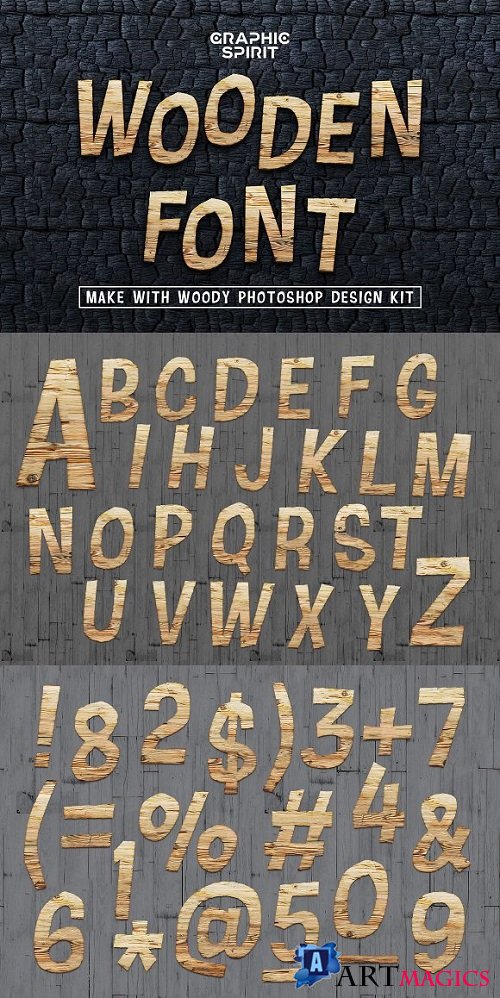 Wooden Font Promo Extended License 1138634
