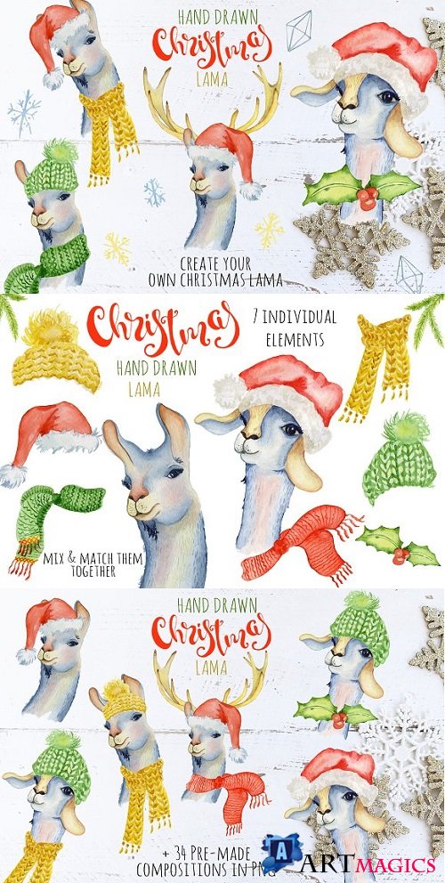 Christmas lama watercolor creator 1 - 2078150