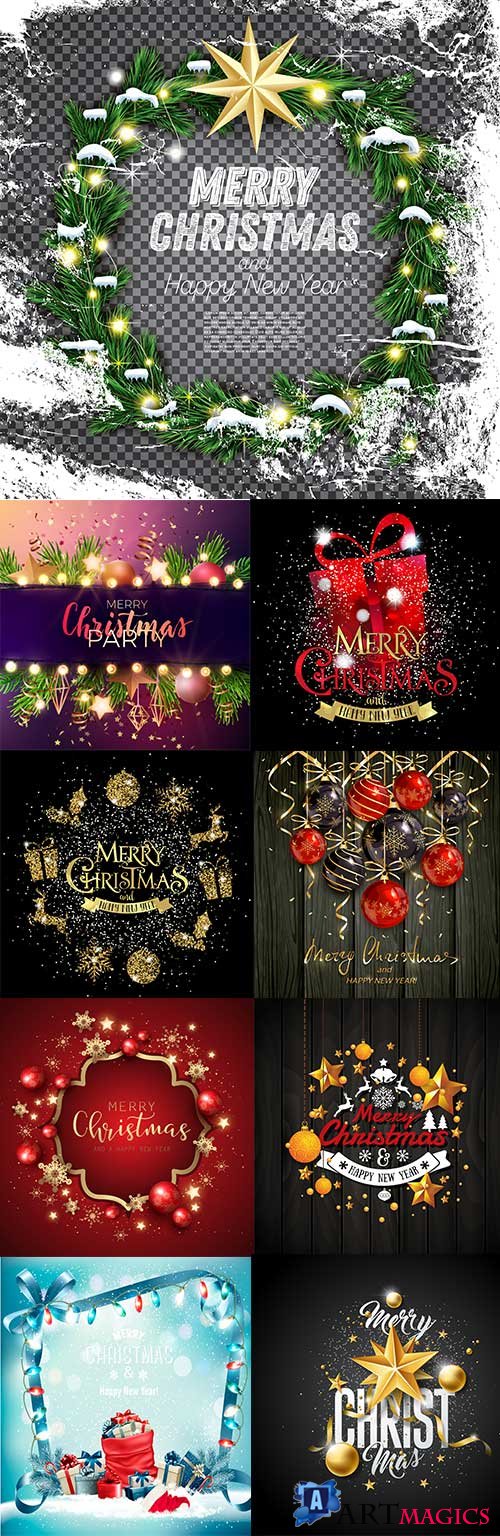 Merry Christmas and New Year design elements 8