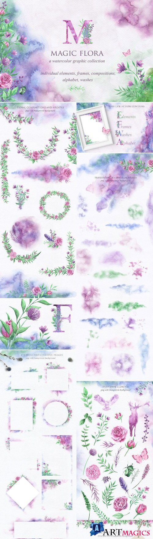 Magic Floral Watercolor Collection - 2065962