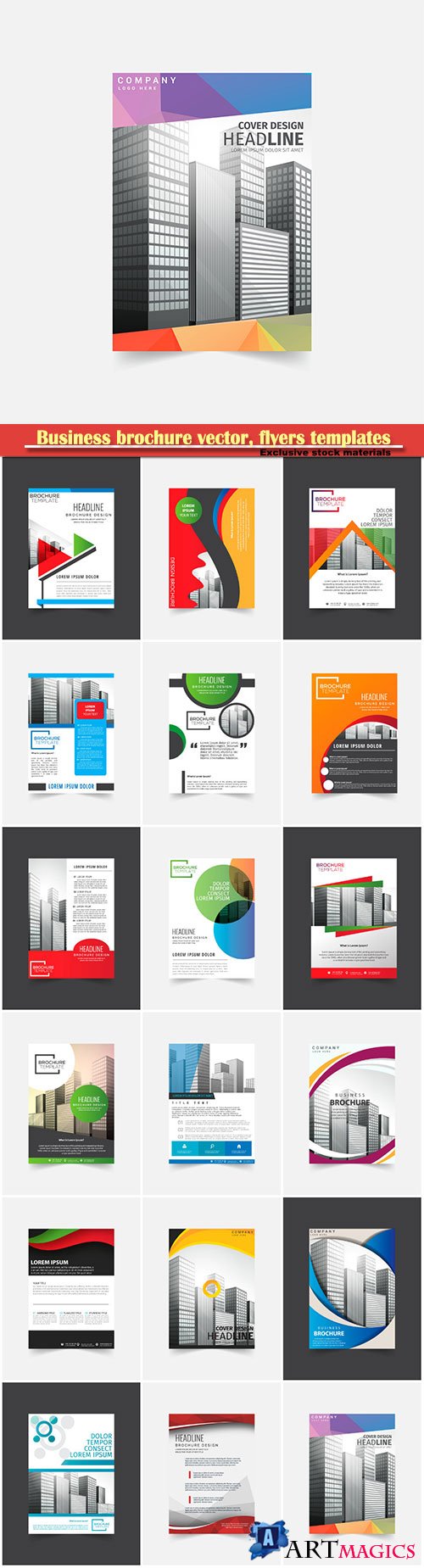 Business brochure vector, flyers templates, report cover design # 105