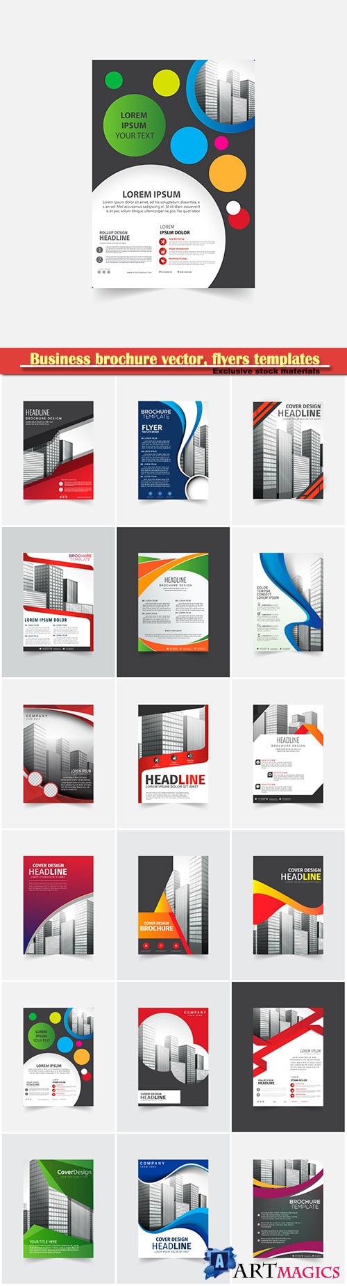 Business brochure vector, flyers templates, report cover design # 104