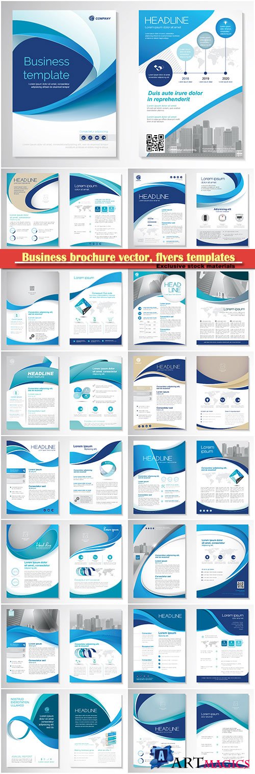 Business brochure vector, flyers templates, report cover design # 102