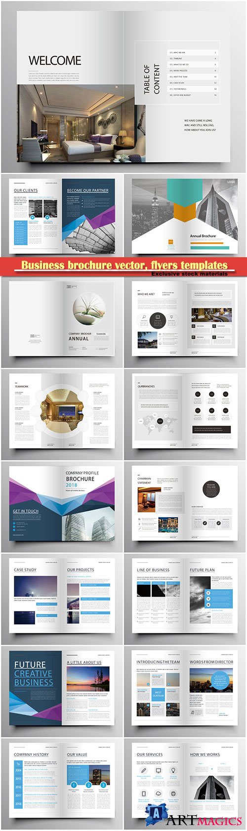Business brochure vector, flyers templates, report cover design # 98