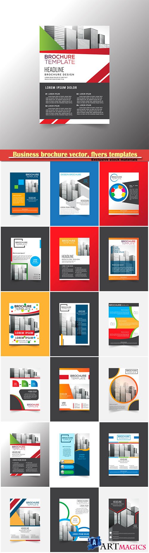 Business brochure vector, flyers templates, report cover design # 97