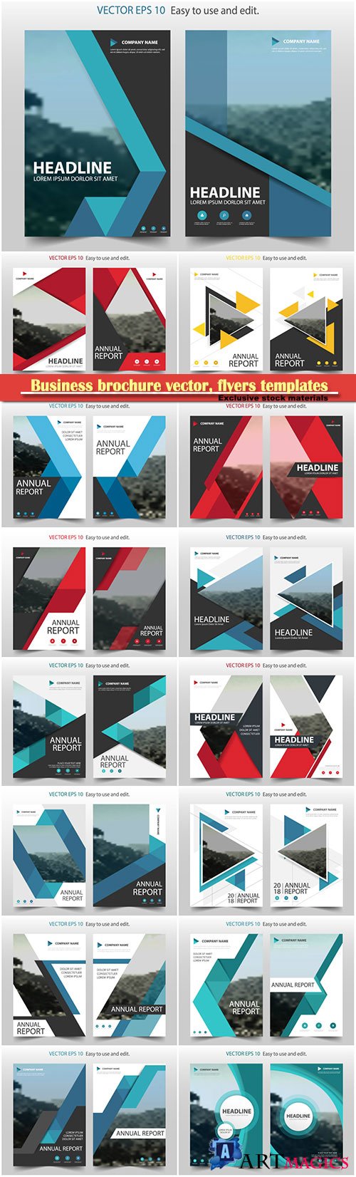 Business brochure vector, flyers templates, report cover design # 103