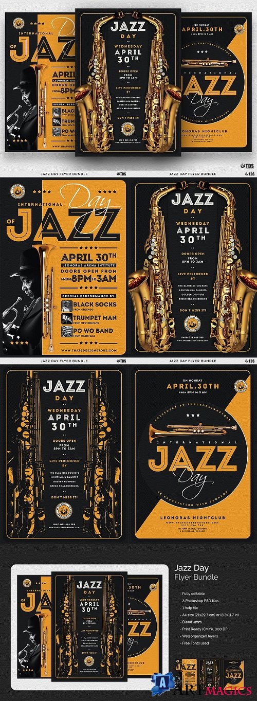Jazz Day Flyer Bundle 2070204