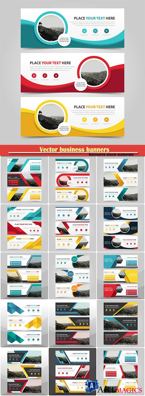 Vector business banners with abstract background