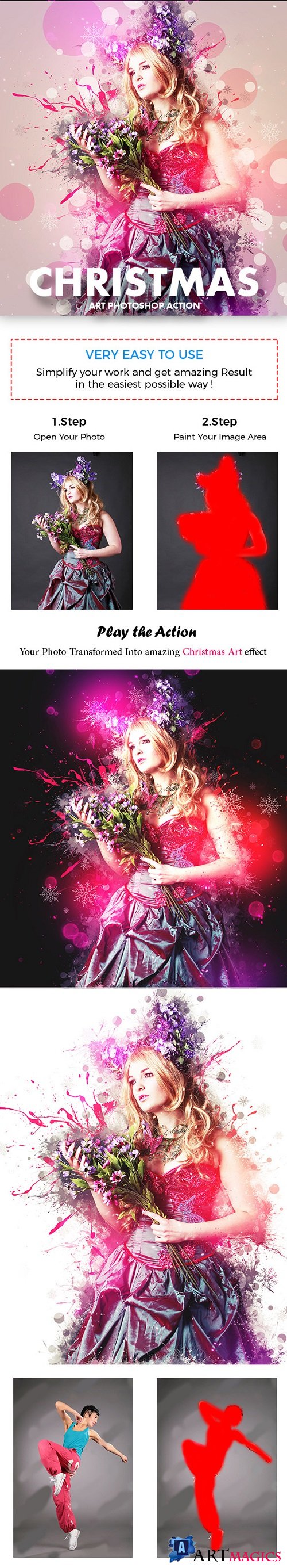 Christmas Art Photoshop Action 21089898
