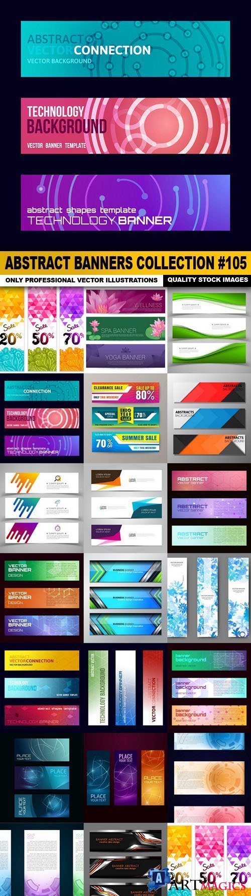 Abstract Banners Collection #105 - 20 Vectors