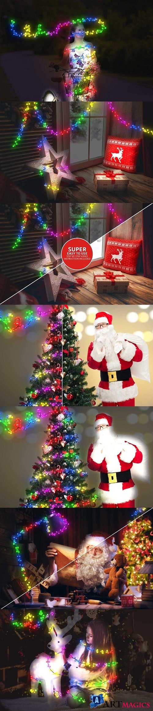 Christmas Lights Photoshop Action 2140451