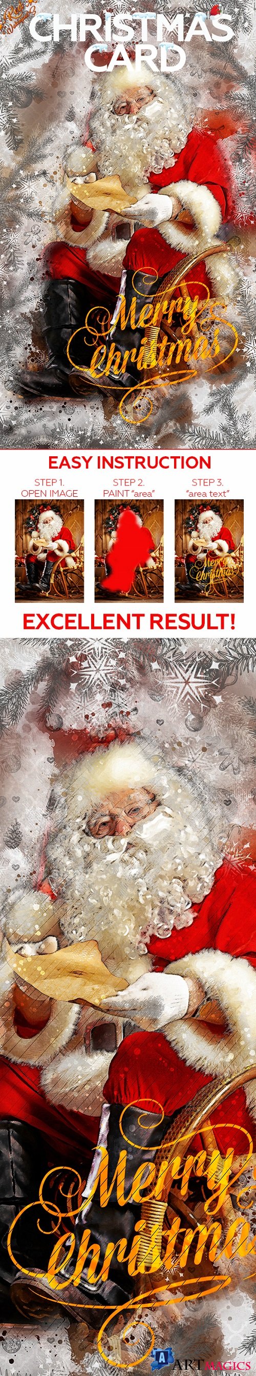 Christmas Card Photoshop Action 21041258
